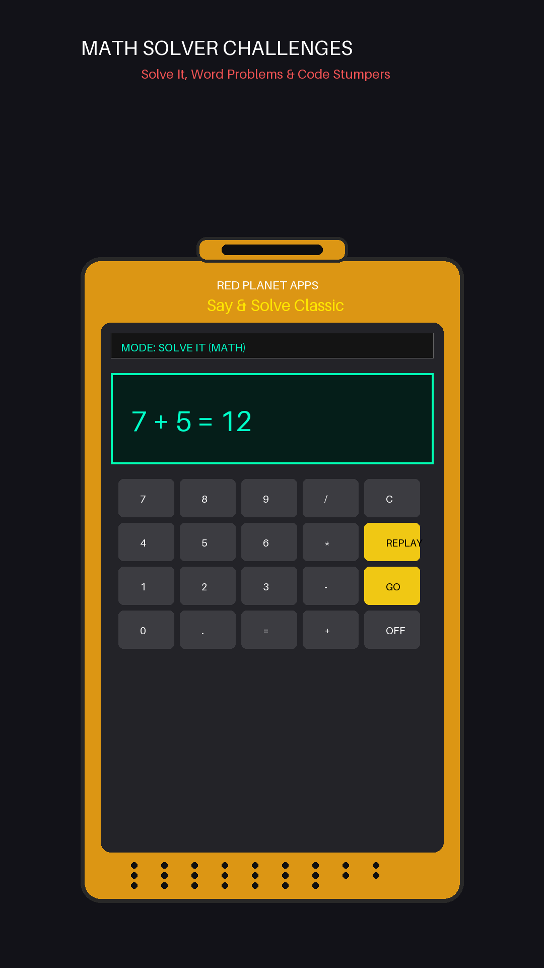 Say & Solve Classic Math Mode