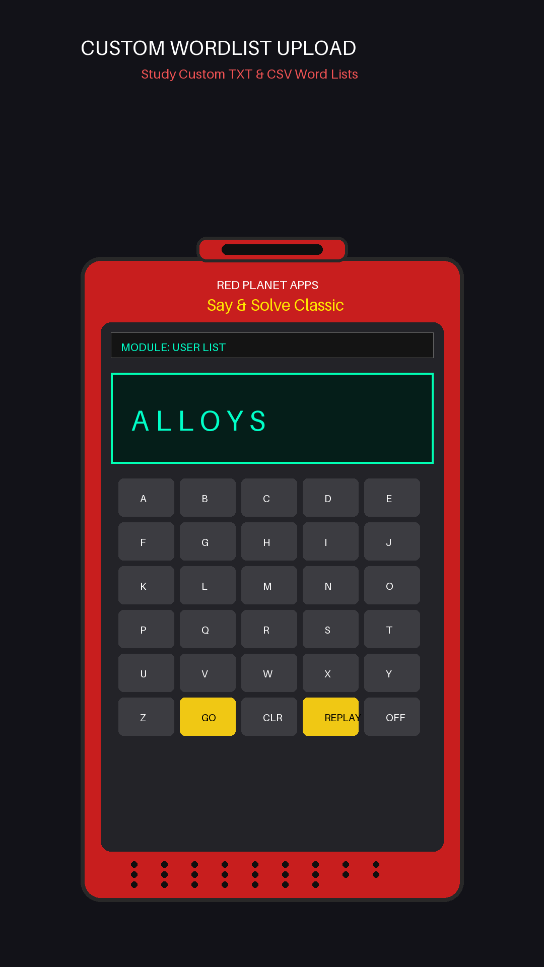 Say & Solve Classic Custom Lists