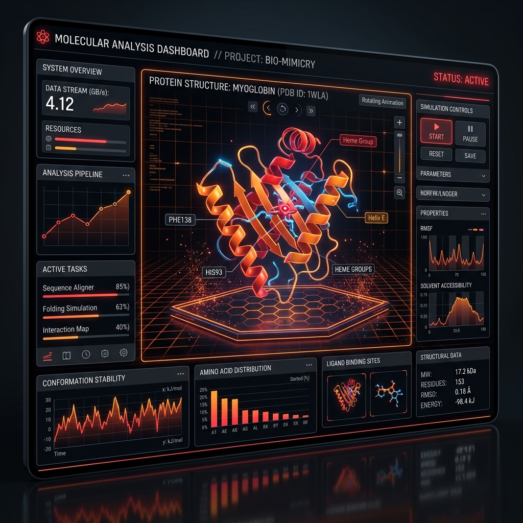 Aura Biomedical - High-performance 3D molecular visualization and analytics engine showcase